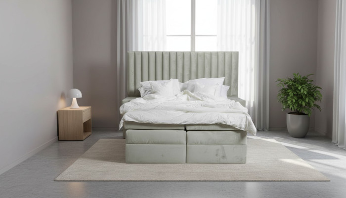 Bedroom set bed bedside table 3 pcs design modern luxury beds gray