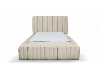 Luxury bedroom bed double bed wood upholstery beds bed frame beige