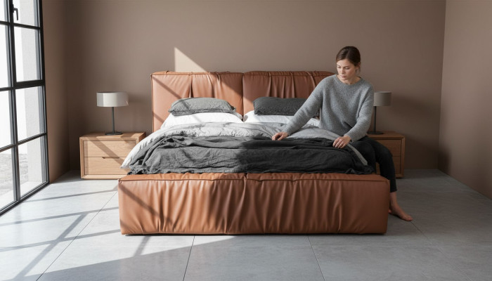 Beds Hotel Faux Leather 180x200cm Luxury Furniture Design Upholstered Bed Bed