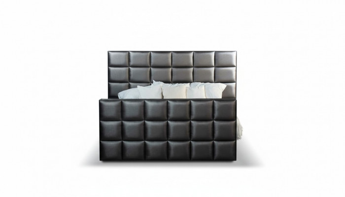 Bedroom beds, faux leather luxury bed, box spring bed 180 x 200 cm.