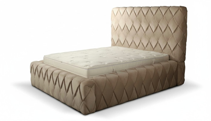 Luxury bed frame 180x200 cm color beige headboard beds bedroom furniture