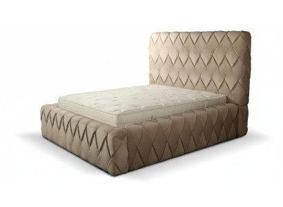Luxury bed frame 180x200 cm color beige headboard beds bedroom furniture
