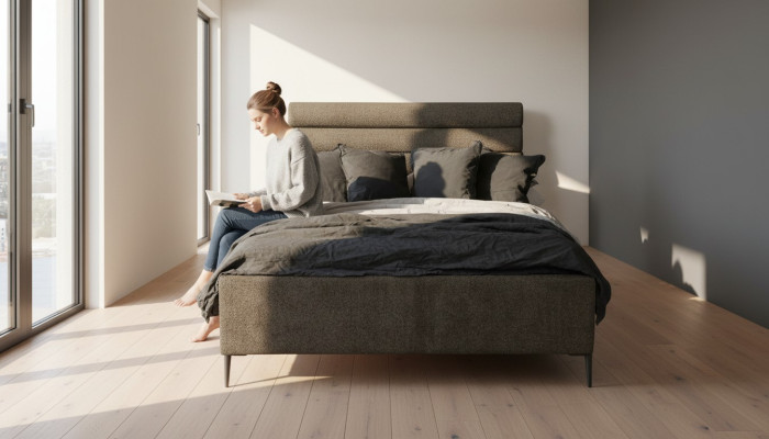 Textile bed gray design luxury double bedroom beds double bed.