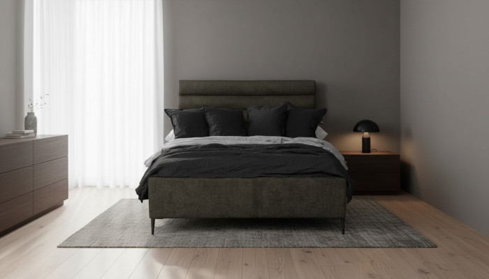 Textile bed gray design luxury double bedroom beds double bed.