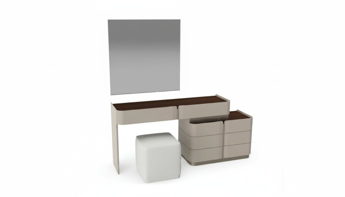 Vanity table mirror chic white stool complete set bedroom new 3-piece