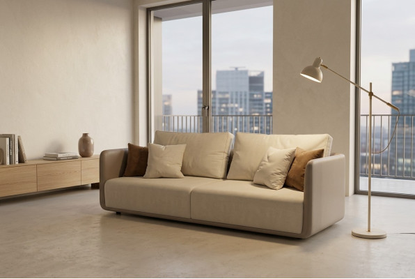 3-seater sofa furniture fabric three-seater luxury living room 235cm textile
