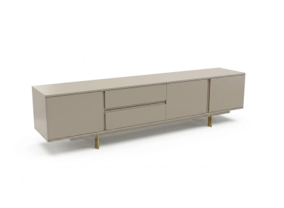 Luxury wall unit TV stand RTV lowboard wood living room beige furniture