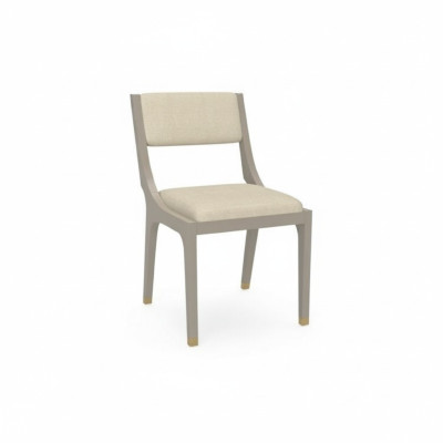 Designer chair dining room chair fabric white real wood new