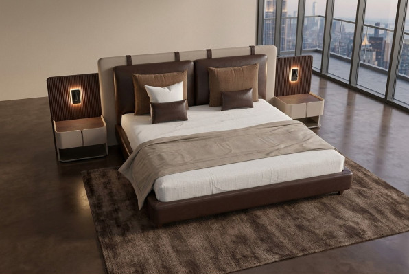 Luxury Bedroom Nightstand Beds Bed 3-piece Complete Set Design Furniture