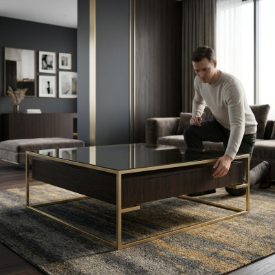 Design luxury coffee table living room coffee table modern wooden coffee tables