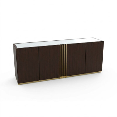 Living room chest of drawers lowboard brown sideboard wooden modern furniture 208x49x80cm