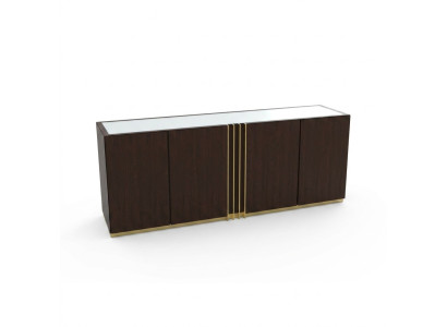 Living room chest of drawers lowboard brown sideboard wooden modern furniture 208x49x80cm