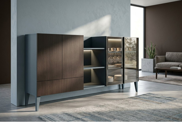 Modern sideboard wooden furniture dresser chest of drawers brown black new