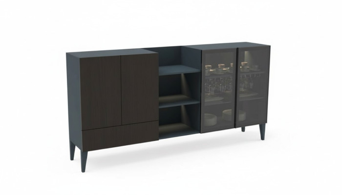 Modern sideboard wooden furniture dresser chest of drawers brown black new