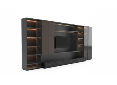 Modern living room wall unit cabinet wall modern brown wood cabinet