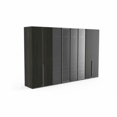 Wardrobe Bedroom Luxury Cabinets 8-Door Black Wardrobe