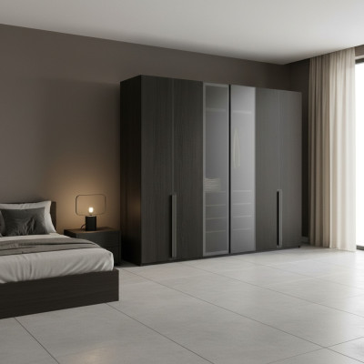 Wardrobe Closet Bedroom Closets Black Modern Wood New
