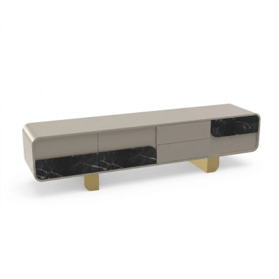 TV stand RTV lowboard classic gray wood modern living room new