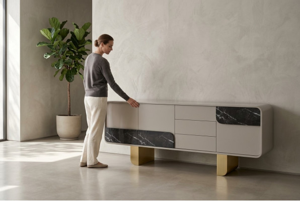 Designer sideboard, mirror design furniture, console, wood, dresser
