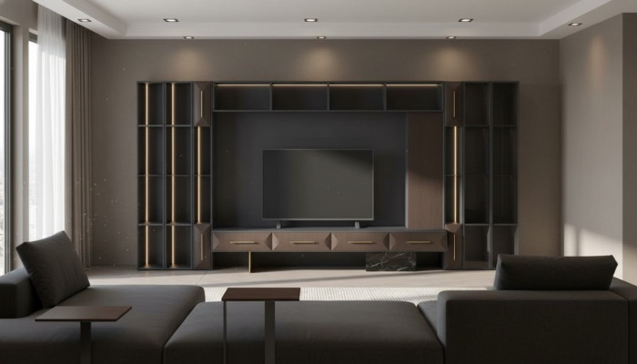 Luxurious living room wall unit furniture wood TV stand modern design new