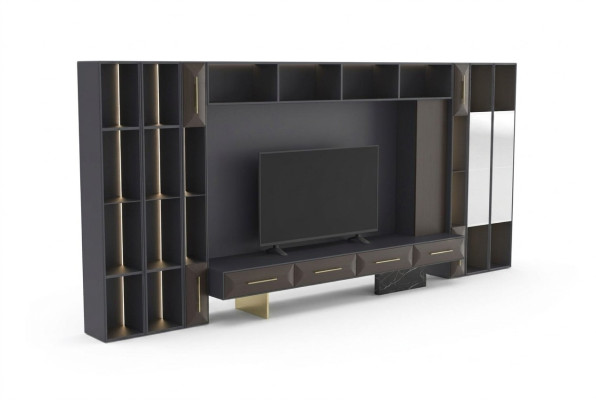 Luxurious living room wall unit furniture wood TV stand modern design new