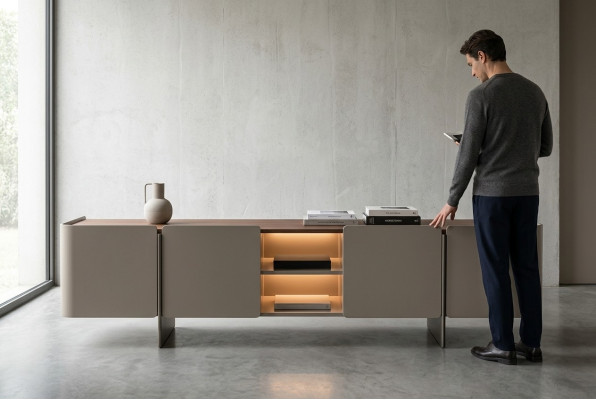 Modern luxury gray wall TV unit