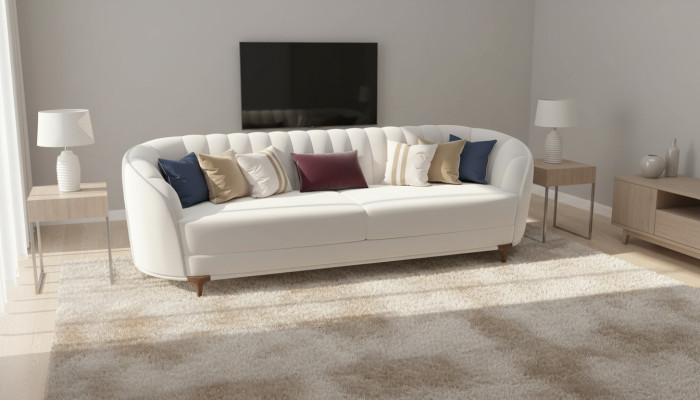 Modern white sofa in the living room Exclusive 3-seater sofas 250cm luxury