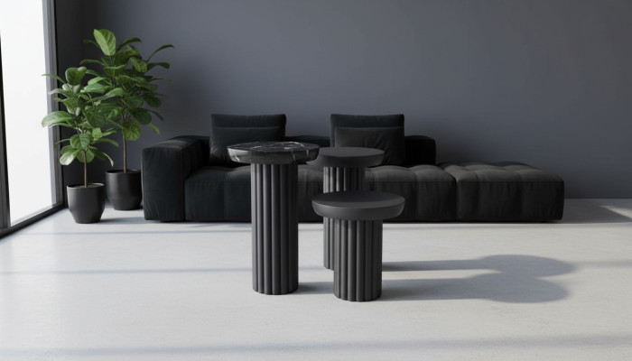 Side table, living room, luxury table design, side tables, black novelty