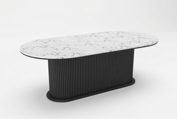 Dining table wood dining room table modern black oval table furniture modern new
