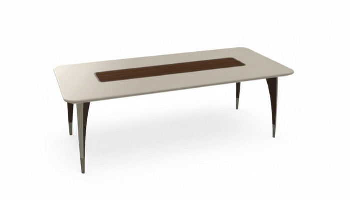 Luxurious dining table for dining room in white color modern wood furniture