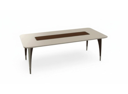 Luxurious dining table for dining room in white color modern wood furniture