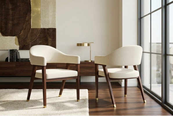 Design chairs upholstered hotel chair textile wood furniture in the dining room new