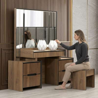 Elegant dressing table with mirror luxury furniture in the bedroom new