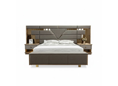 Bed Nightstand 3-piece Bedroom Set Design Modern Luxury Elegant Complete