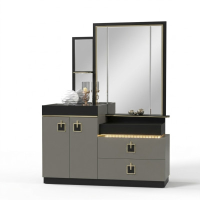 Dressing table with mirror console wooden modern bedroom