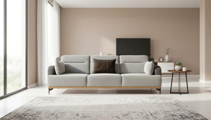 3-seater sofa design sofas upholstery couches fabric relax modern 225cm