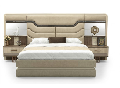 Furniture Beds Luxury Bed 2x Nightstands 3-Piece Bedroom Set Design