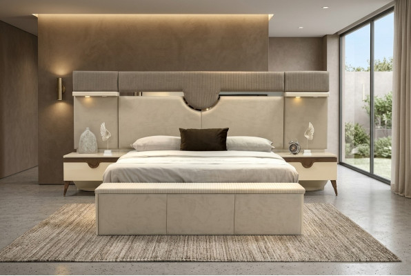 3-piece bedroom set bed 2x nightstand stylish furniture beds