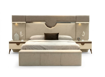 3-piece bedroom set bed 2x nightstand stylish furniture beds