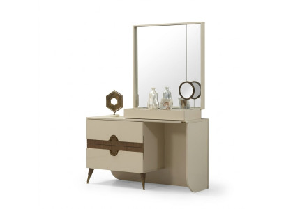 Beige vanity table with mirror bedroom furniture design console new