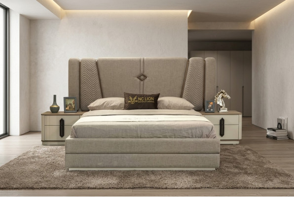 Bed Nightstand 3-piece Bedroom Set Stylish Design Modern Luxury Beds