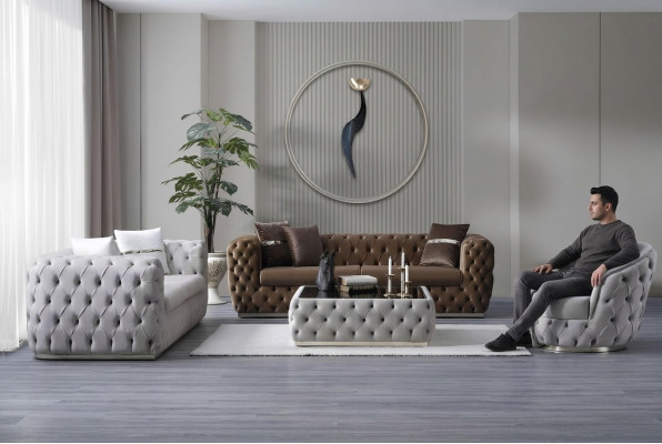 Luxury Sofa Set 3+3+1 Seater Design Sofa Upholstery Modern Set