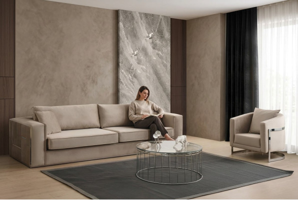 Sofa set 2 piece living room complete sofa suite 3+1 seater furniture textile