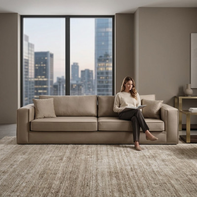 Design furniture modern sofa 3-seater living room luxury beige 235cm sofas