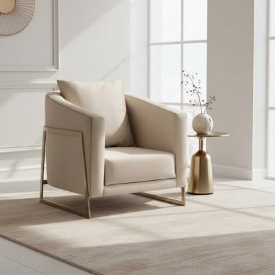 Armchair 1-seater textile lounge upholstery luxury seat relax new living room