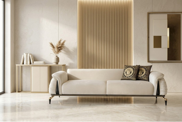 Stylish sofa 3-seater living room perfect textile sofa upholstery couches