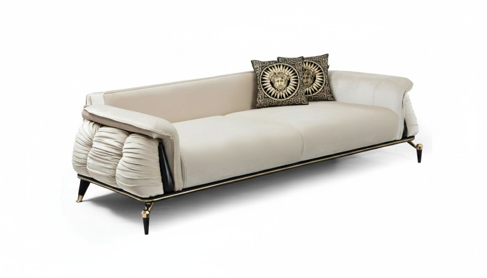 Stylish sofa 3-seater living room perfect textile sofa upholstery couches