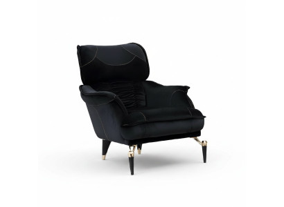 Perfect soft armchair for living room black color new luxury furniture textile