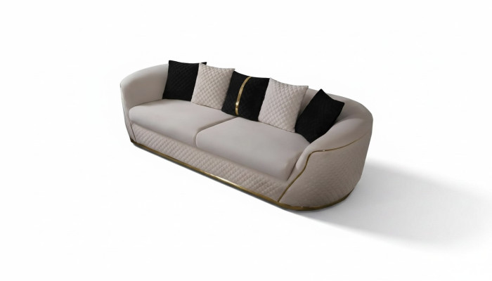 3-seater sofa design sofas upholstery white textile relax modern 235 cm
