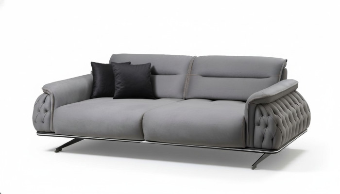 Designer soft 3-seater sofa for living room textile upholstery new luxury